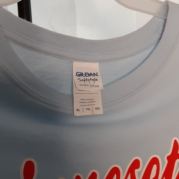 MINNESOTA Mens Lt. Blue T Shirt Gildan Size XL Short Sleeve Novelty Sports - Picture 4 of 4